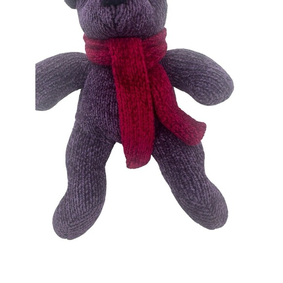 Pottery Barn Nicholas Bear w/Red Scarf Weighted Bottom Stuffed Plush, Vintage 8” - Picture 4 of 11